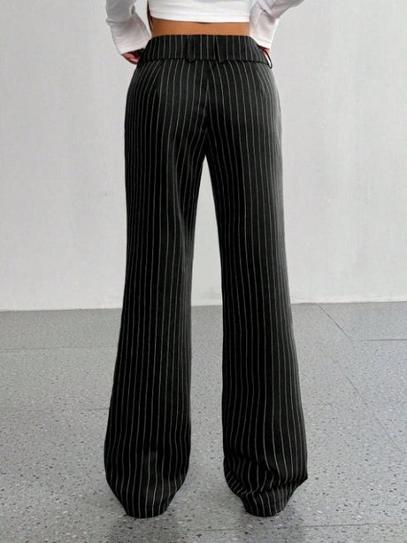 Slim Fit Stripes Trumpet Pants