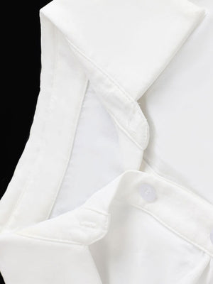 Flying Sleeves Gathering Slim-fit Lapel Shirts