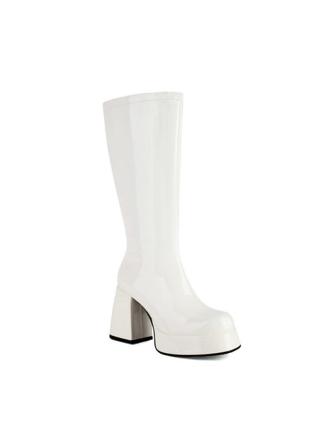 Colorful Platform High-heeled Fashion Mid-calf Boots