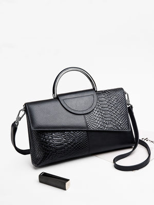 Snake-print Color-block Clutch/crossbody Bag