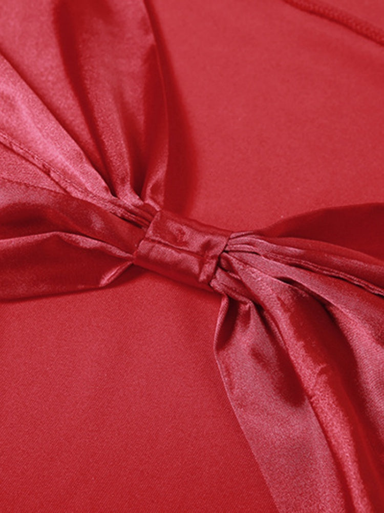 Suspenders Sexy Backless Bow Slim Fit Hip Dress