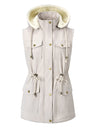 Vest-style Hooded Vests Imitation Lambskin Multi-pocket Sleeveless Workwear Jacket/windbreaker
