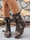 Floral Print Embroidered Women's Martin Boots
