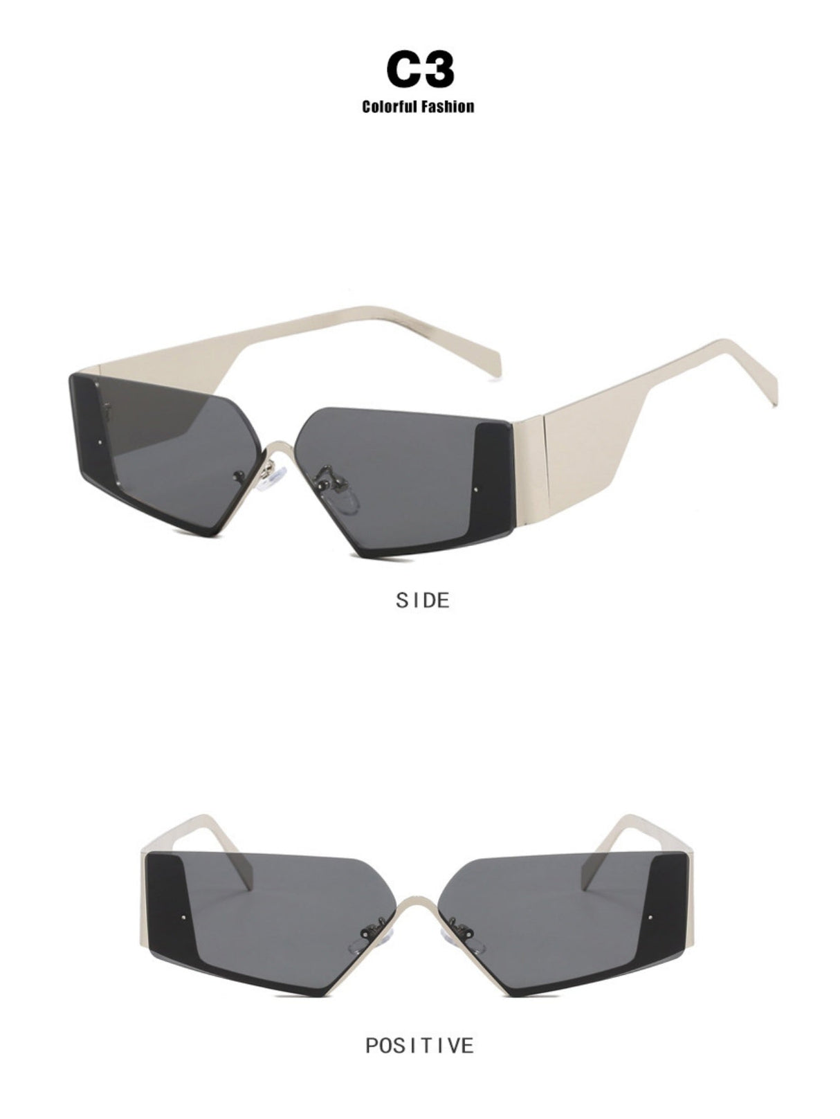 Lunettes de soleil futuristes sans monture