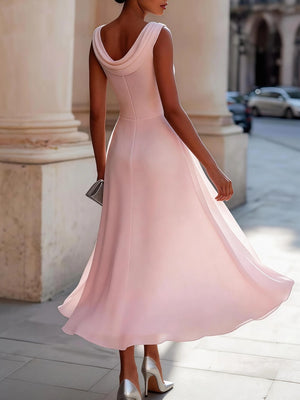 Sleeveless, Fitted Waist, Slimming, Full Skirt Midi Dress