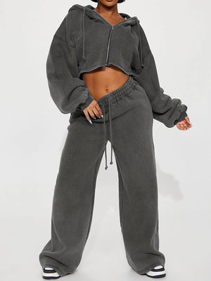Long-sleeved Athletic Casual Sweatshirt Set