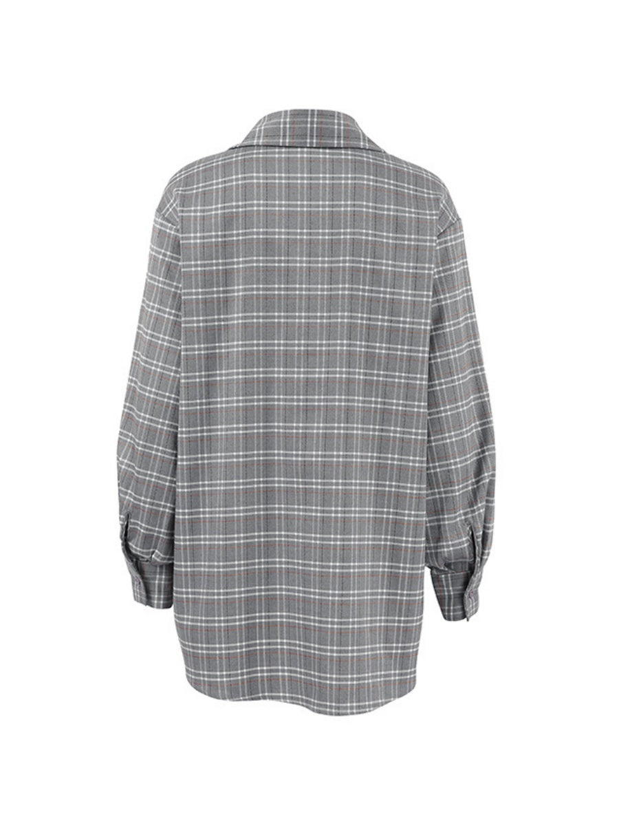 Liber Autumn Women's Buttons Plaid Shirts