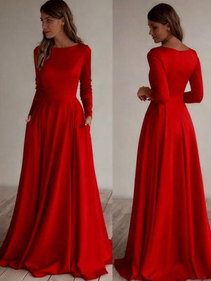 Simplicity Long Sleeve Parties Maxi Dresses