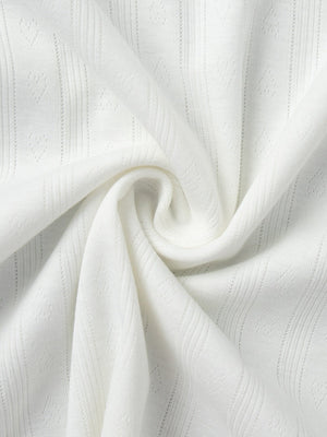 Ensemble de nuit deux pièces à manches longues en maille jacquard ajourée à motif cœur