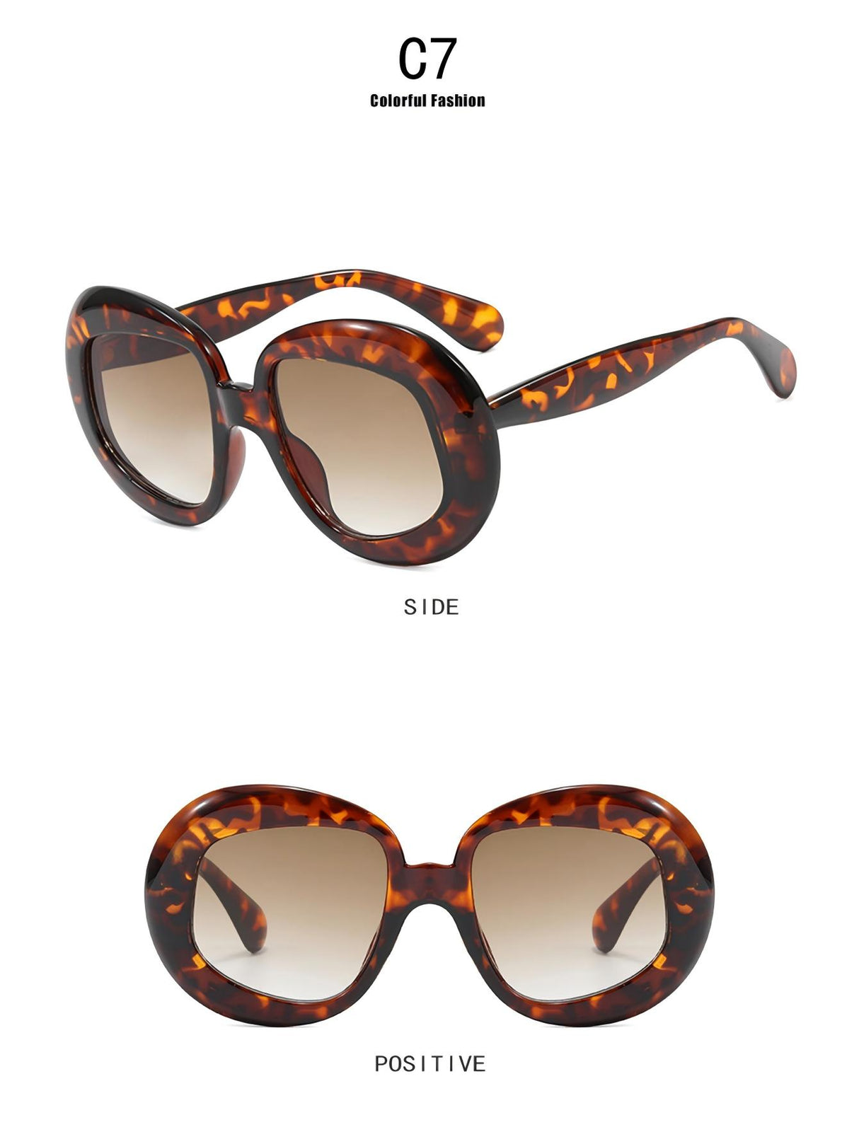 Irregularly Shaped Full-frame Round Fashion Glasses