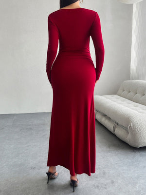 Liber Autumn Women's Solid Color Midi Dresses