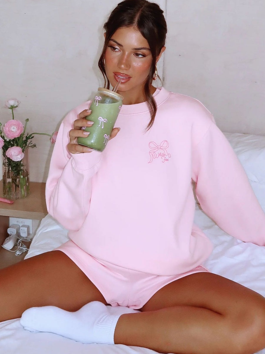 Valentine's Day Elements Long-sleeved Bow Print Sweatshirts