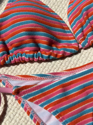 Striped Terry Cloth Sexy Two-piece Bikini
