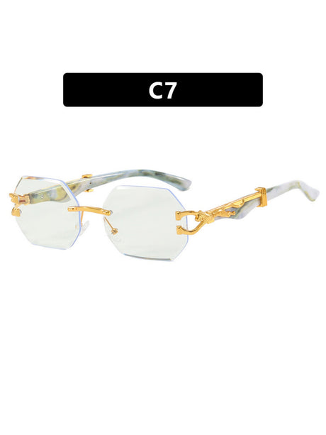 Metal Frameless Polygonal Sunglasses