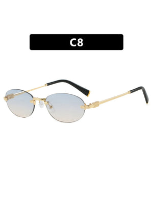 Oval Retro Frameless Sunglasses