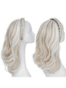 Fishbone Braid Headband Integrated Hair Replacement Long Curly Half-head Wig