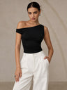 Asymmetrical Neckline, One Shoulder Off-shoulder T-shirts