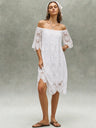 Lace Cutout Embroidered Lace Off-shoulder Mini&Short Dresses