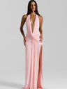V-neck Halter Irregular Parties Maxi Dresses