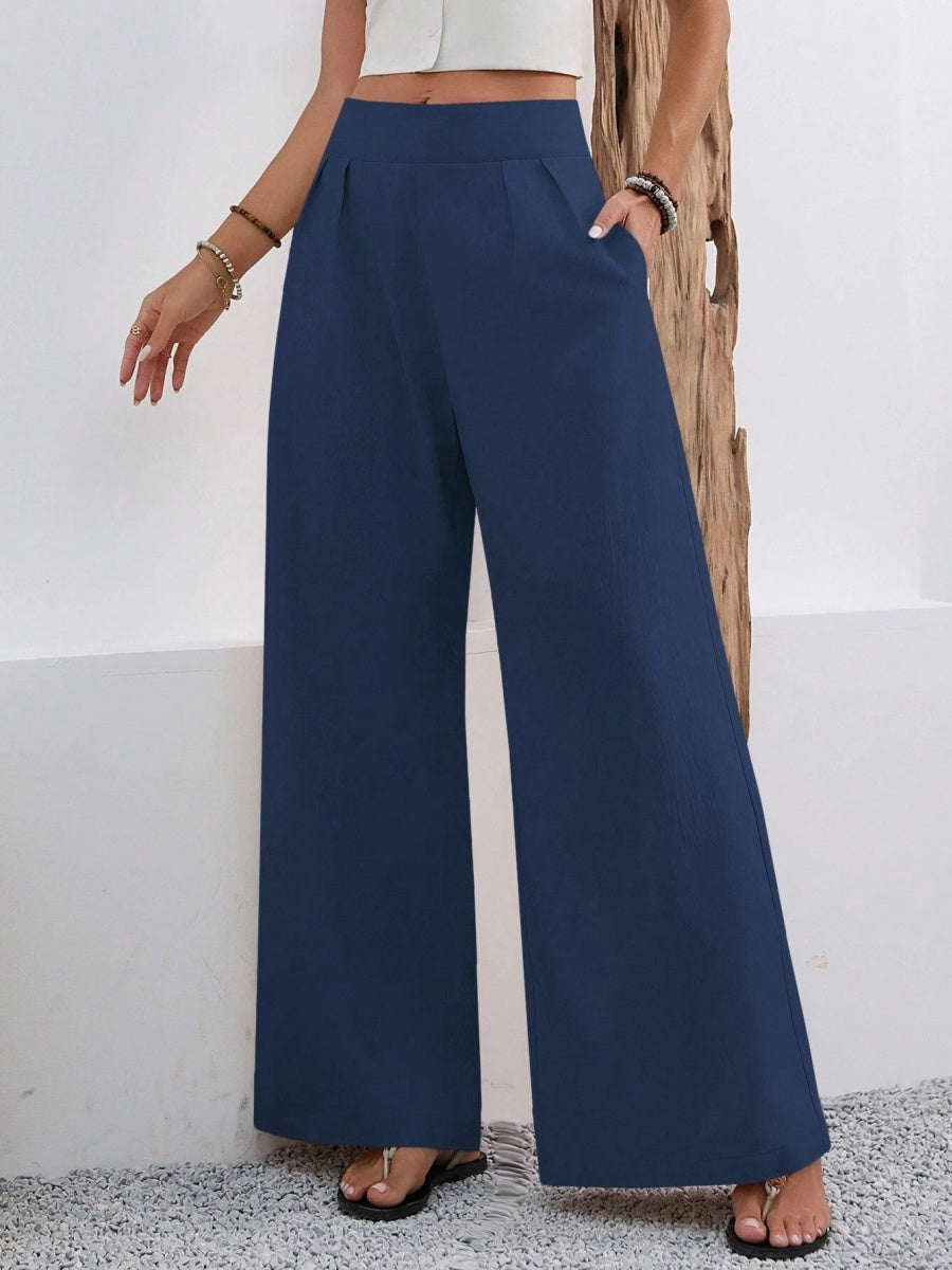 Pocket High Waist Wide Leg Pants