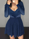 Sexy V-neck Bodycon Irregular Mesh Sequins Mini&Short Dresses