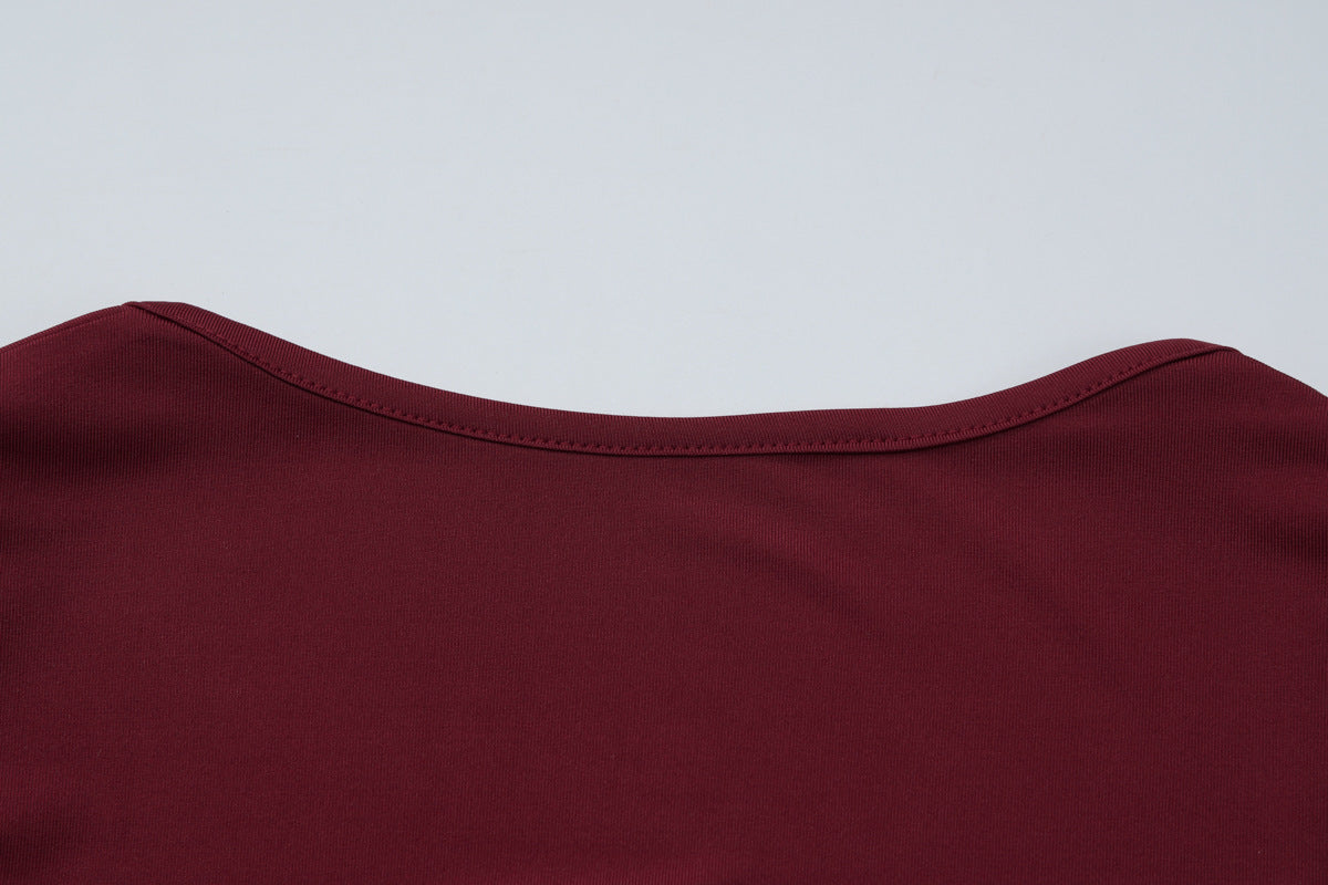 Lace Trim Square Neck Slimming Top