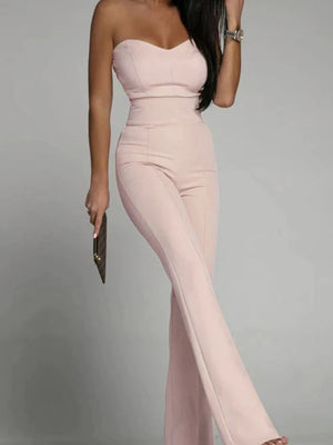 Sexy Slim-fitting Strapless Straight-leg Jumpsuit