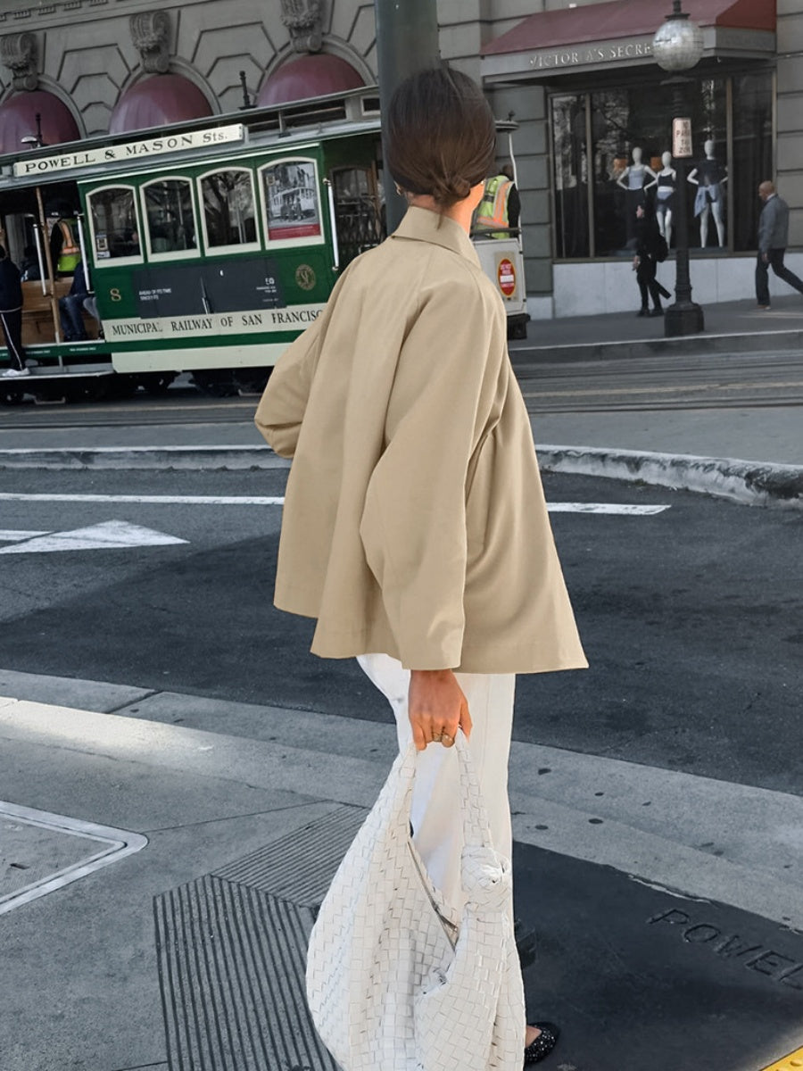 Liber Autumn Women's Trench Coats Solid Color Jackets