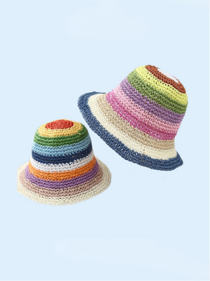 Rainbow Woven Straw Hat