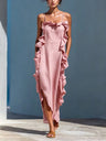 Resort-style Sleeveless Backless Long Dress With Ruffles