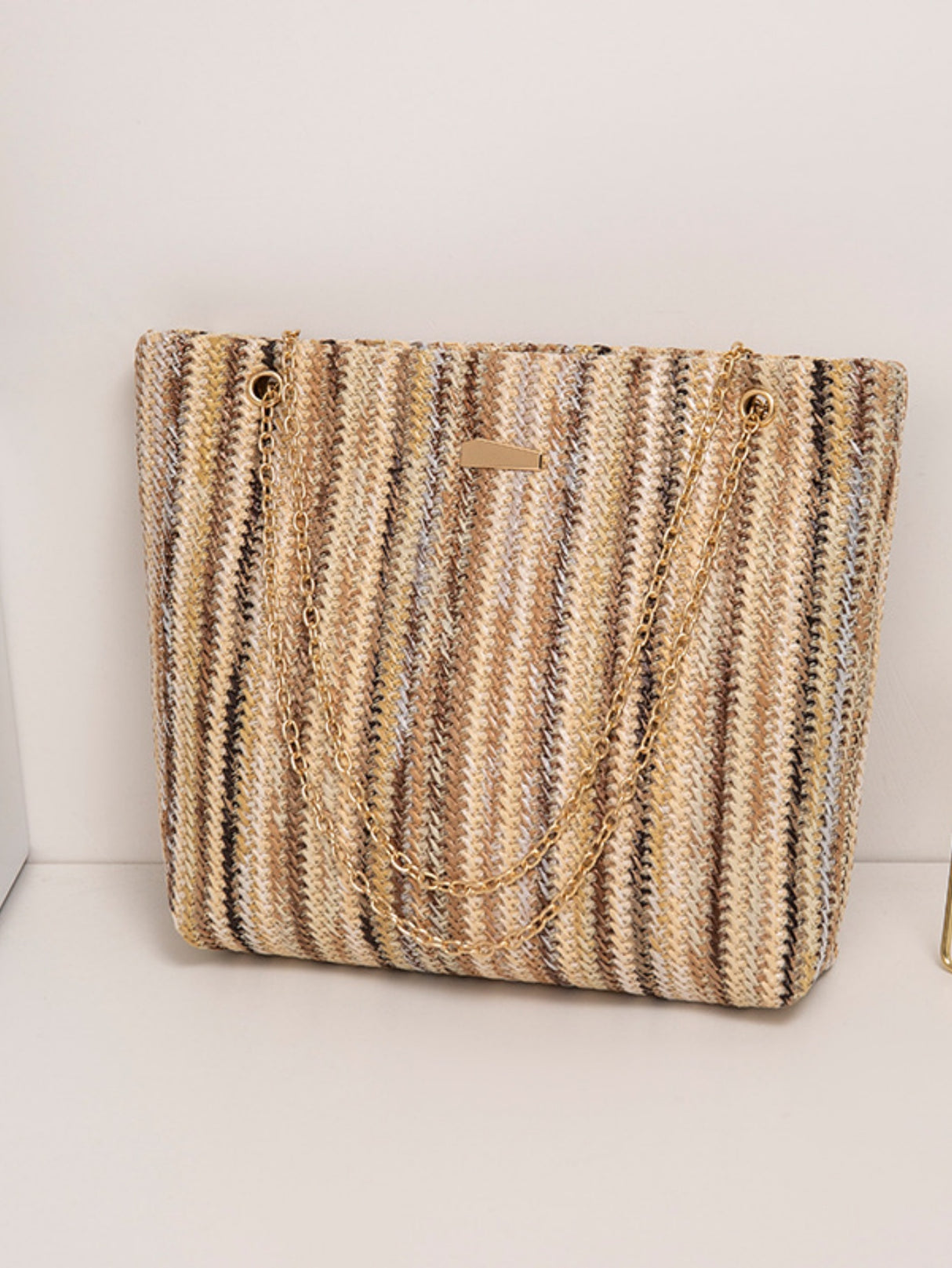 Colorful Straw Tote Bag For Vacation