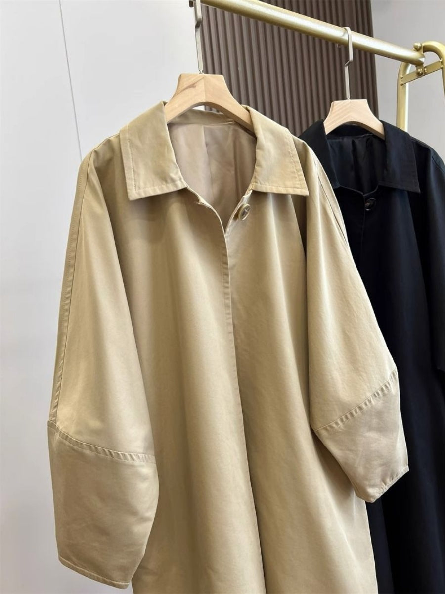 Batwing Sleeves Long Trench Coats