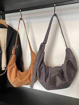 Sac bandoulière de travail en velours plissé à coupe décontractée