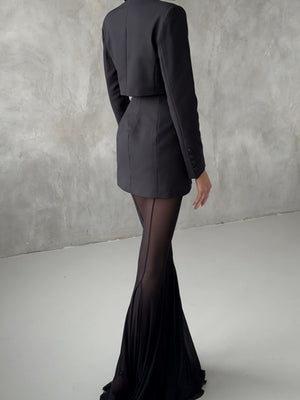 Mesh Stretch Bell-bottoms INS Loose Pants