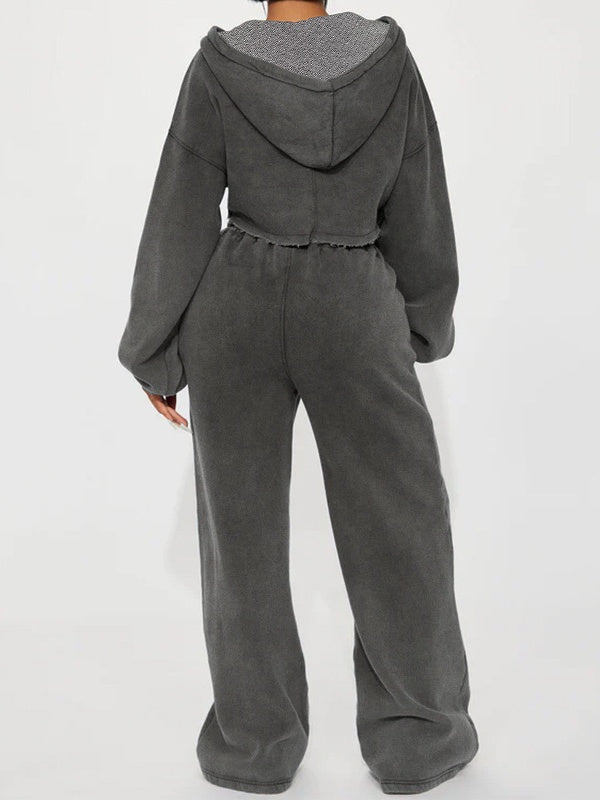 Long-sleeved Athletic Casual Sweatshirt Set