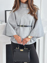 Waist Tie Wool Cape Jacket