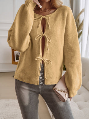 Lace up Bow Hollow Sweaters