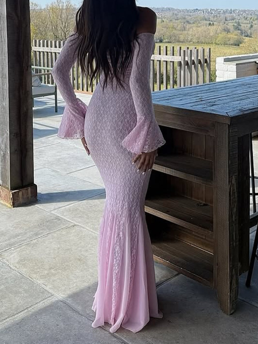 Lace Off-shoulder Long Dress
