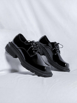 Trendy, Wide-toe, Platform, Lace-up Dress Shoes