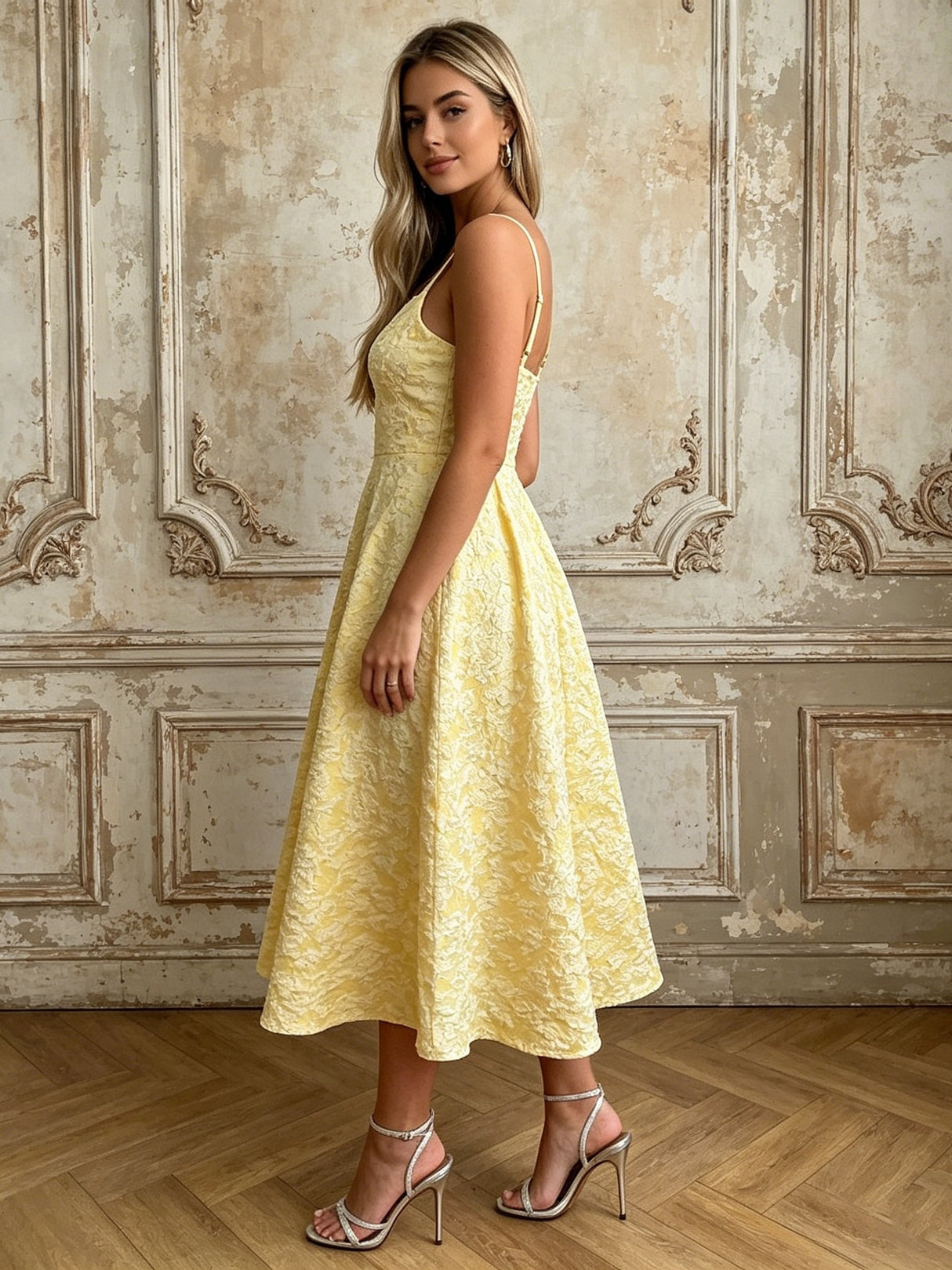 Jacquard Backless Long Dress