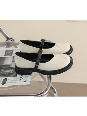 Liber Spring and Autumn Colorblock Women's Mary Jane Shoes