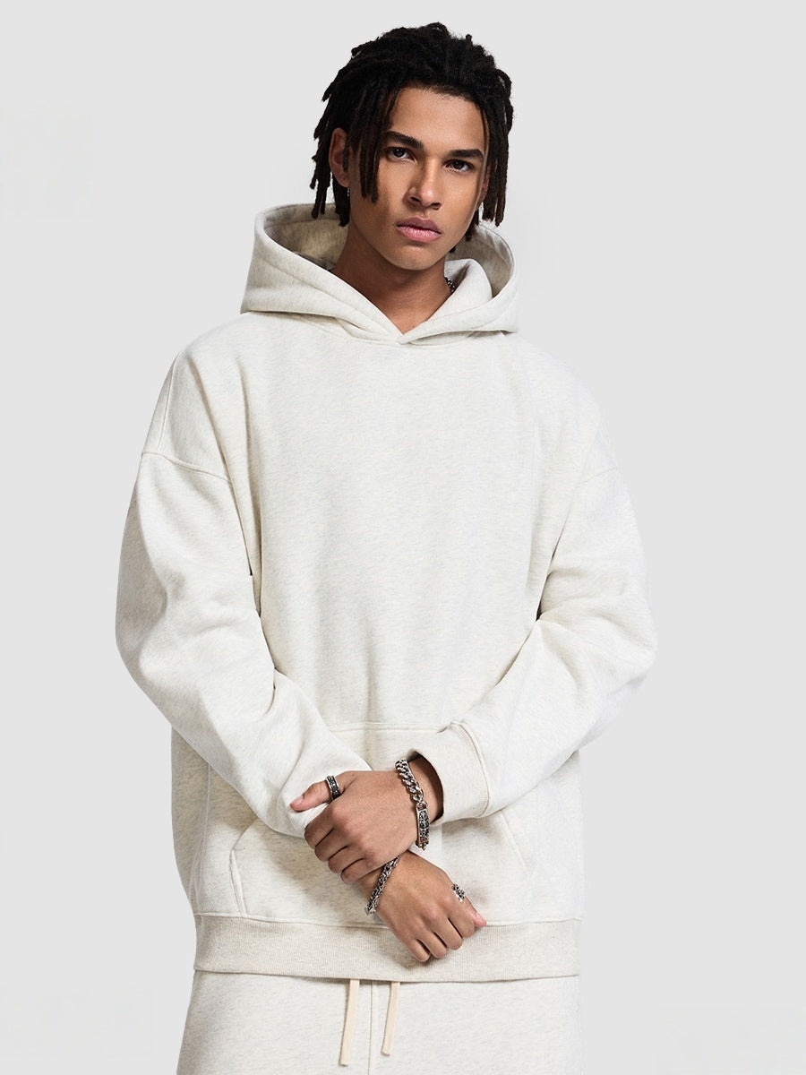 Solid Color All-match Plush Loose Hooded Hoodie Set