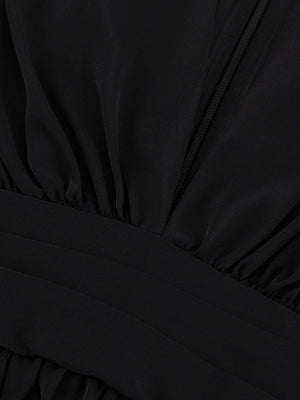 V-neck Flared Sleeves Waist Mini&Short Dresses
