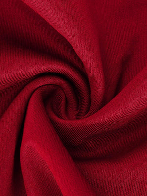 V-neck Sleeveless High-waisted Slit Dress Pleated Solid Color Short Dress