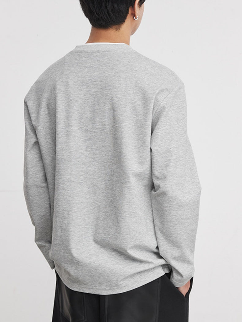 Minimalism Small V-neck Loose-fit T-shirts