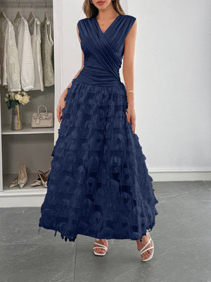 Grace Pleated Splicing Maxi Dresses