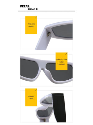 Lunettes de soleil élégantes à blocs de couleur