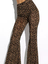 【SHIP AS USUAL】 Mesh Flocking Perspective Leopard Print Pants
