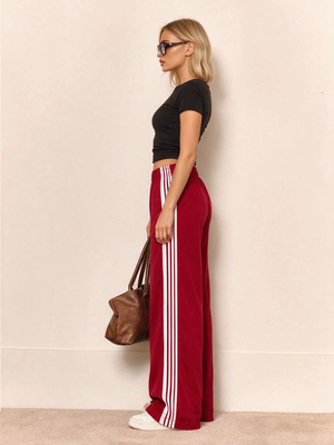Casual Loose Striped Wide-leg Sweatpants