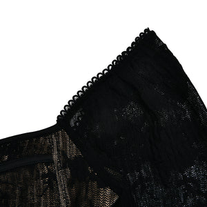 New Lace Flared Sleeve Strapless Dress